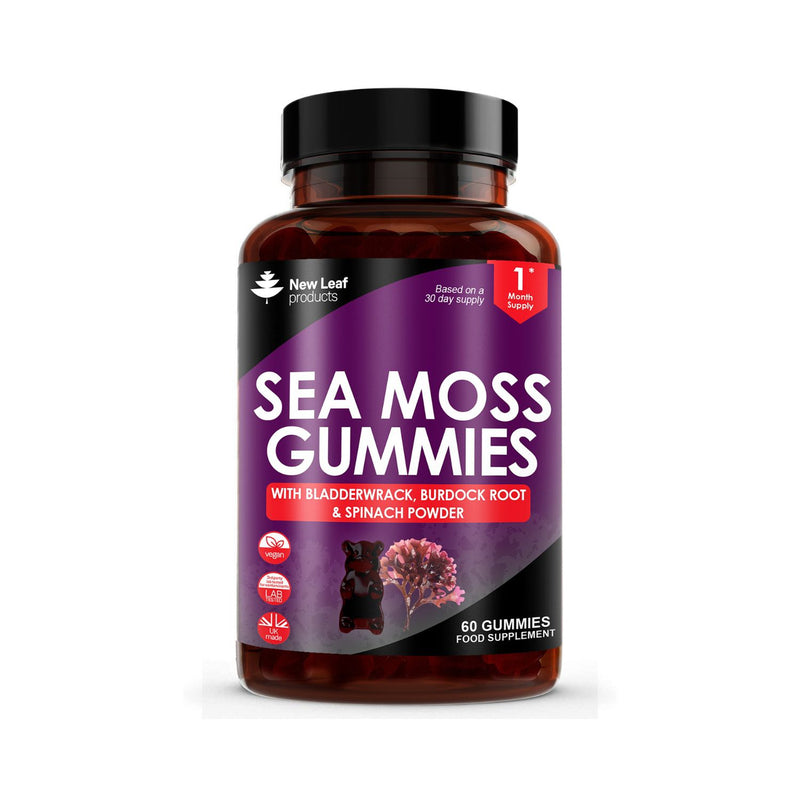 New Leaf Sea Moss Gummies 60 gummies, imported from the UK