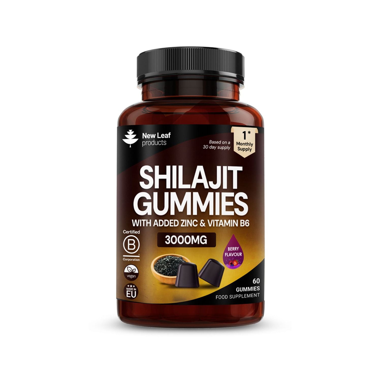 New Leaf Shilajit Gummies 60 gummies, UK version