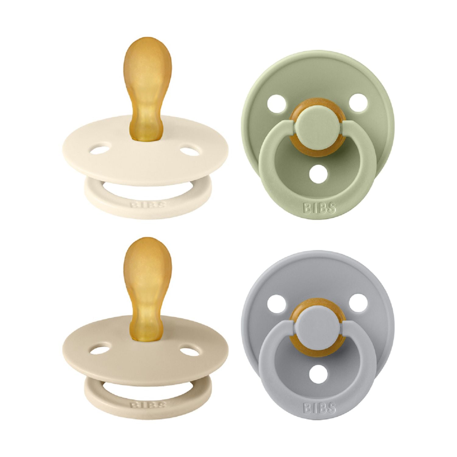 BIBS Cloud Mix soothers 4 pack symmetrical latex nipple, imported from the UK
