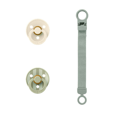 Boots BIBS Colour Pacifier and Loop Clip Gift Set Latex Sage Size 1- Buy online at McGrocer