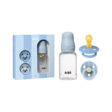 BIBS baby sprinkle gift set in baby blue with bottle and pacifiers, imported from the UK