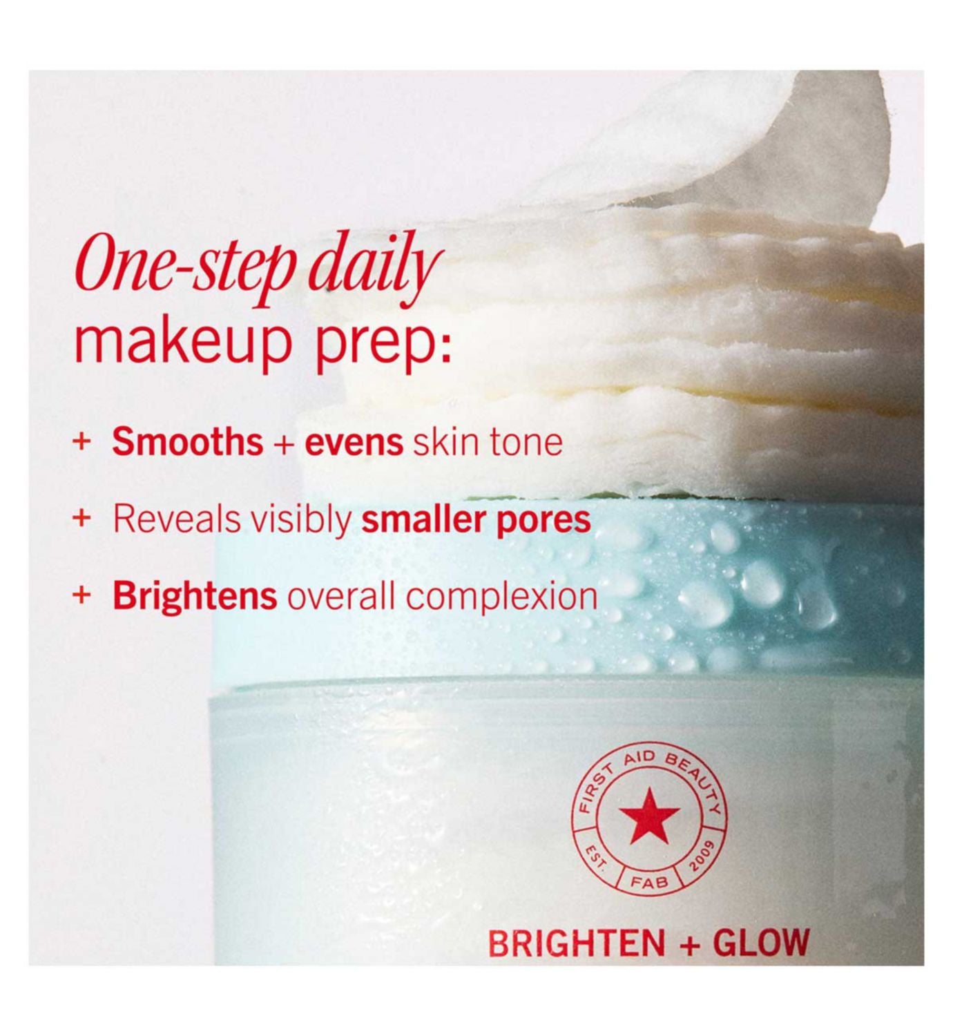 First Aid Beauty Brighten + Glow facial pads, imported from the UK