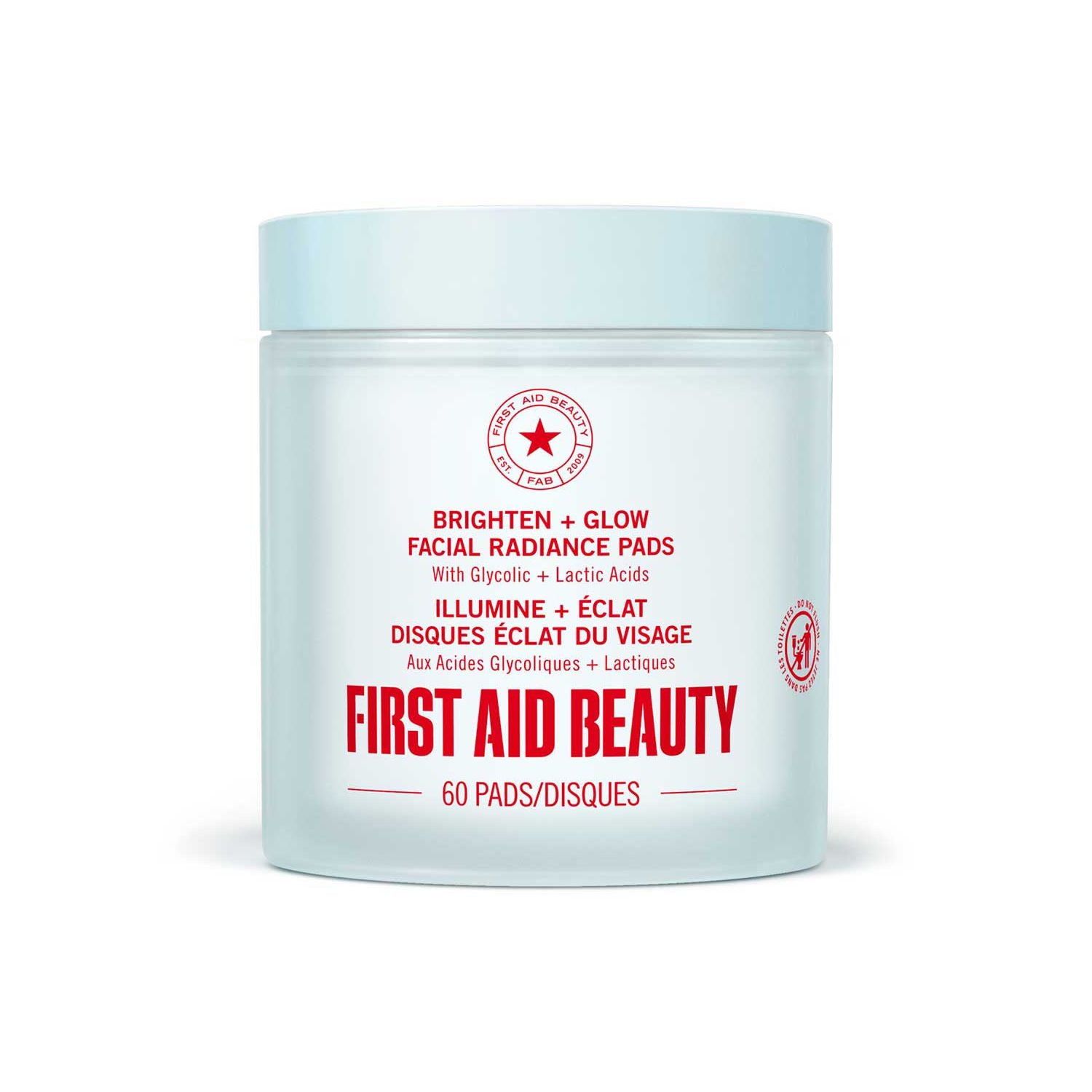 First Aid Beauty facial radiance pads with glycolic and lactic acids 60 count - British product