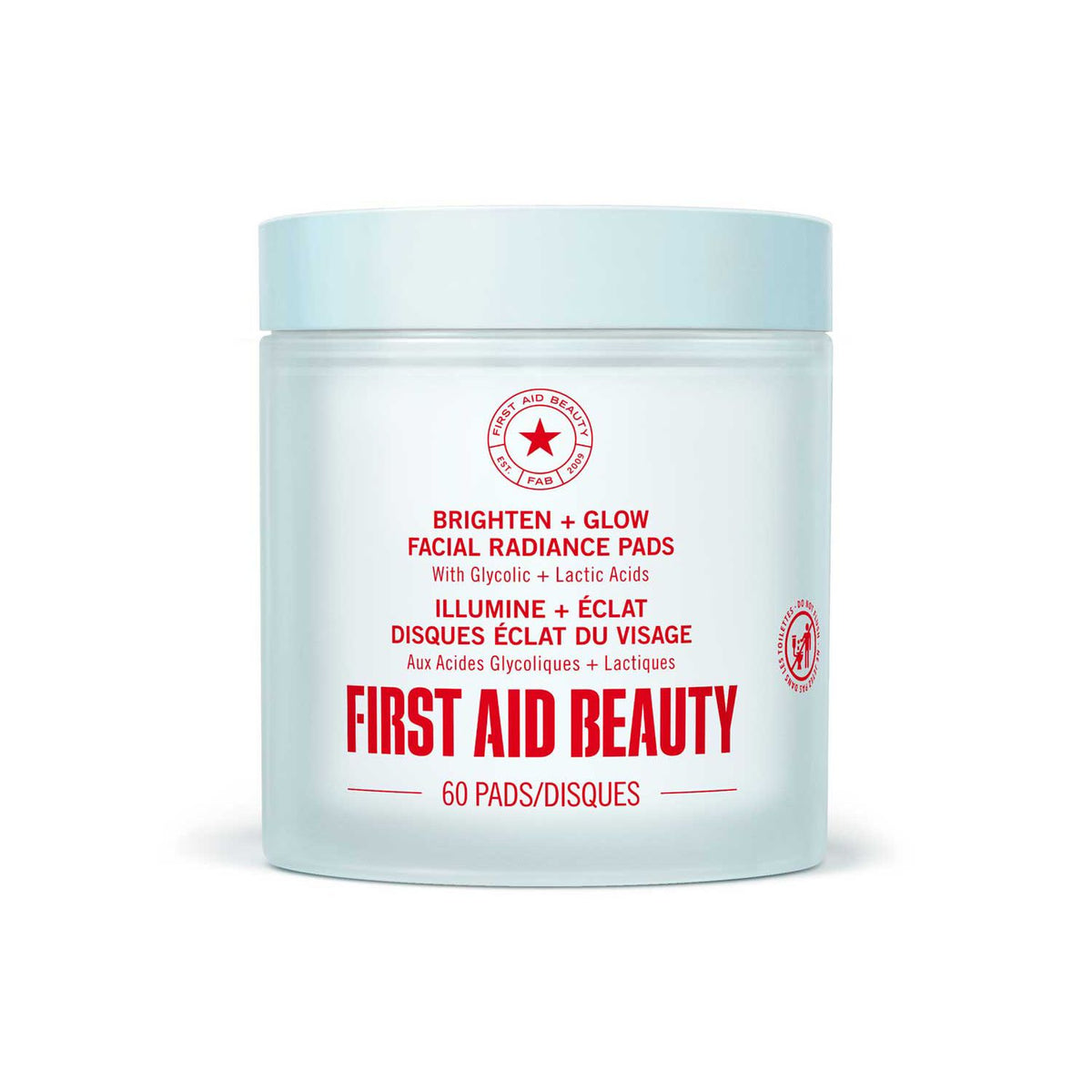 First Aid Beauty facial radiance pads with glycolic and lactic acids 60 count - British product