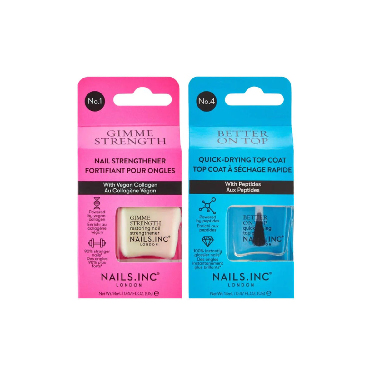 Nails Inc Gimmie Strength and Better On Top nail duo (British brand)