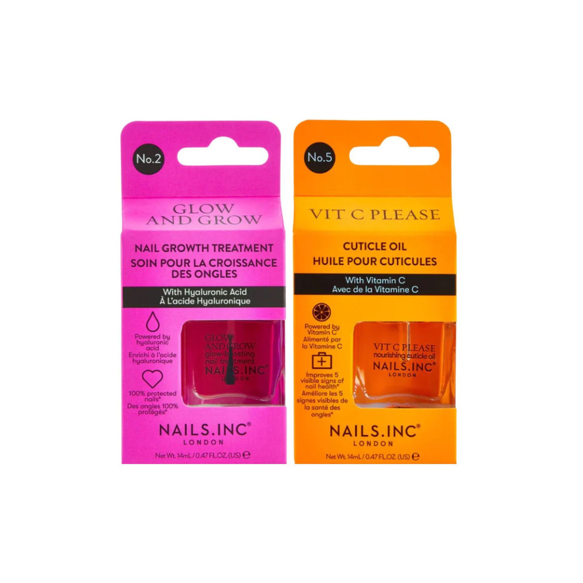 Nails Inc Glow Grow Cuticle Oil nail care duo UK version