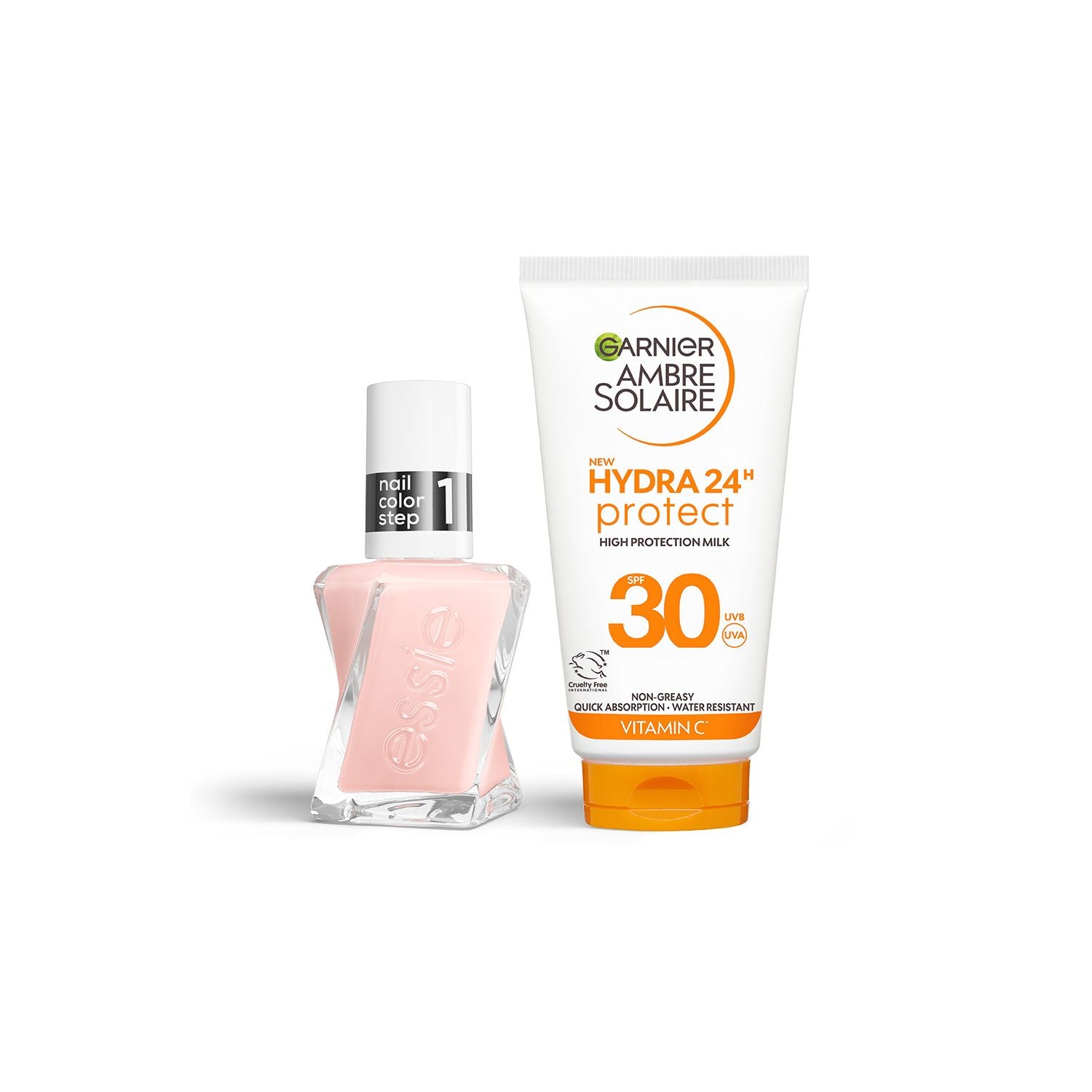 Essie Fairy Tailor nail polish and Garnier SPF30 mini bundle, UK version