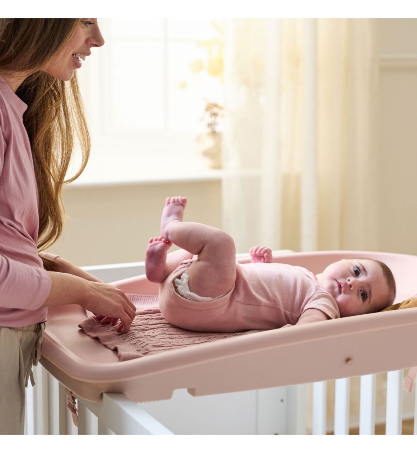 Tutti Bambini Cushi baby changing mat Petal, imported from the UK