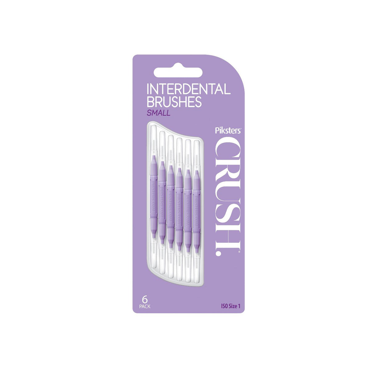 Piksters CRUSH interdental brush small purple 6 pack, imported from the UK