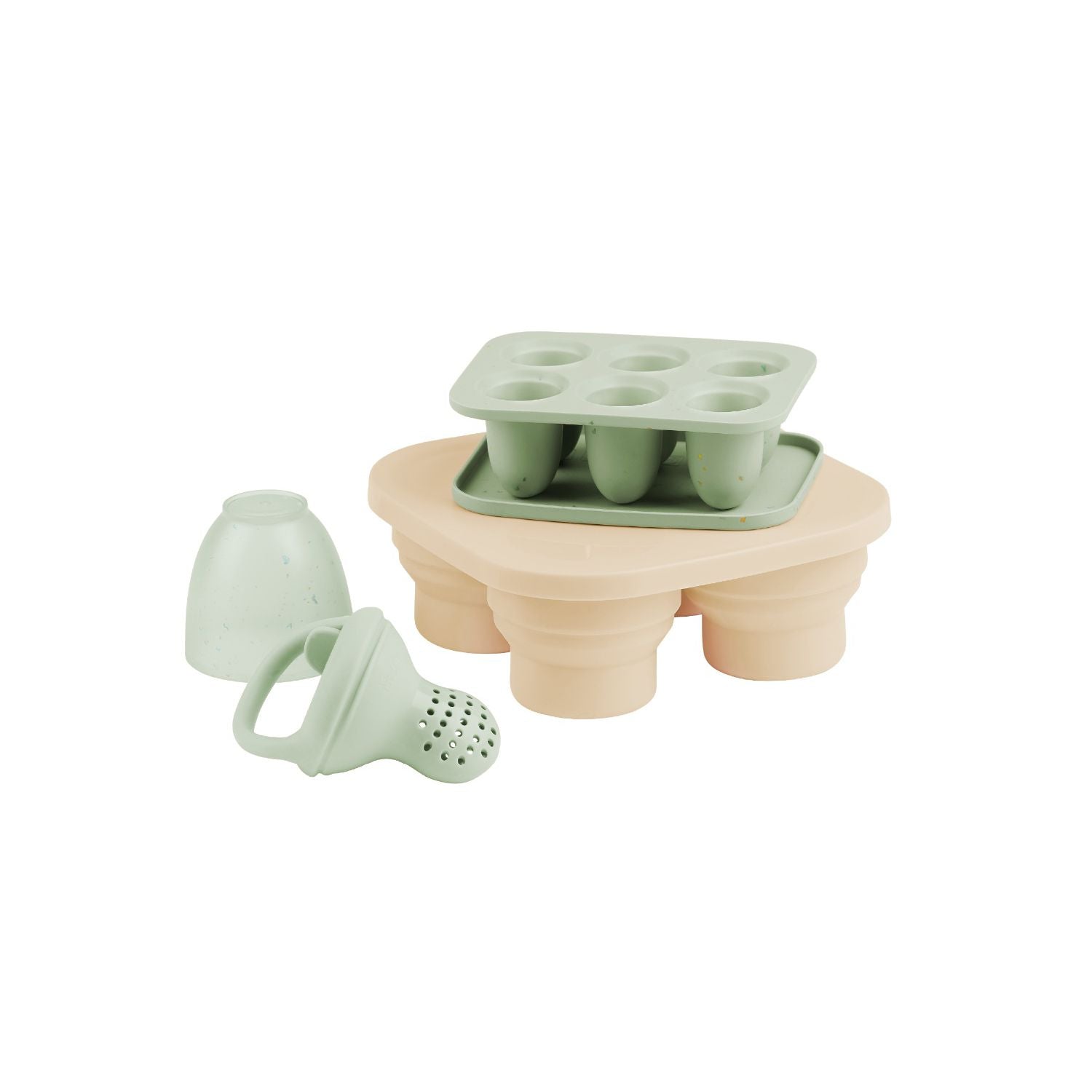 Babymoov silicone food containers and feeder set (British brand)