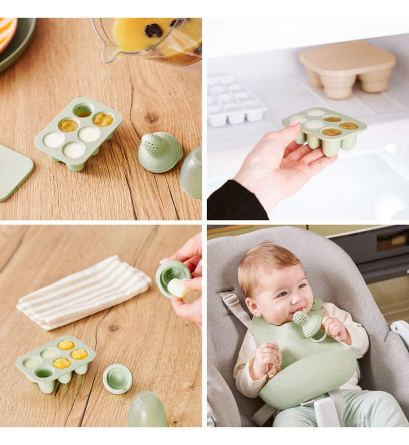 Babymoov silicone food containers and feeder set (British brand)