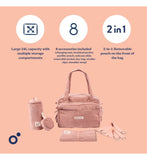 Doomoo 8 piece changing bag fluffy corduroy pink (British brand)