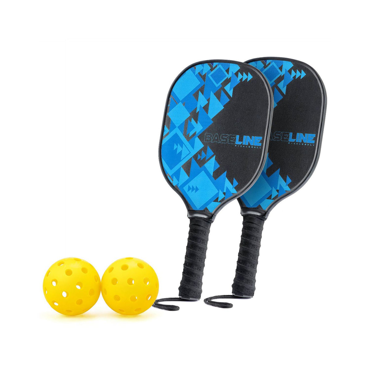 Baseline pickleball set with net paddles and balls, UK version