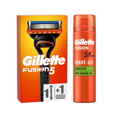 Boots Gillette Fusion5 Razor and Shave Gel with Almond Oil Bundle- Buy online at McGrocer