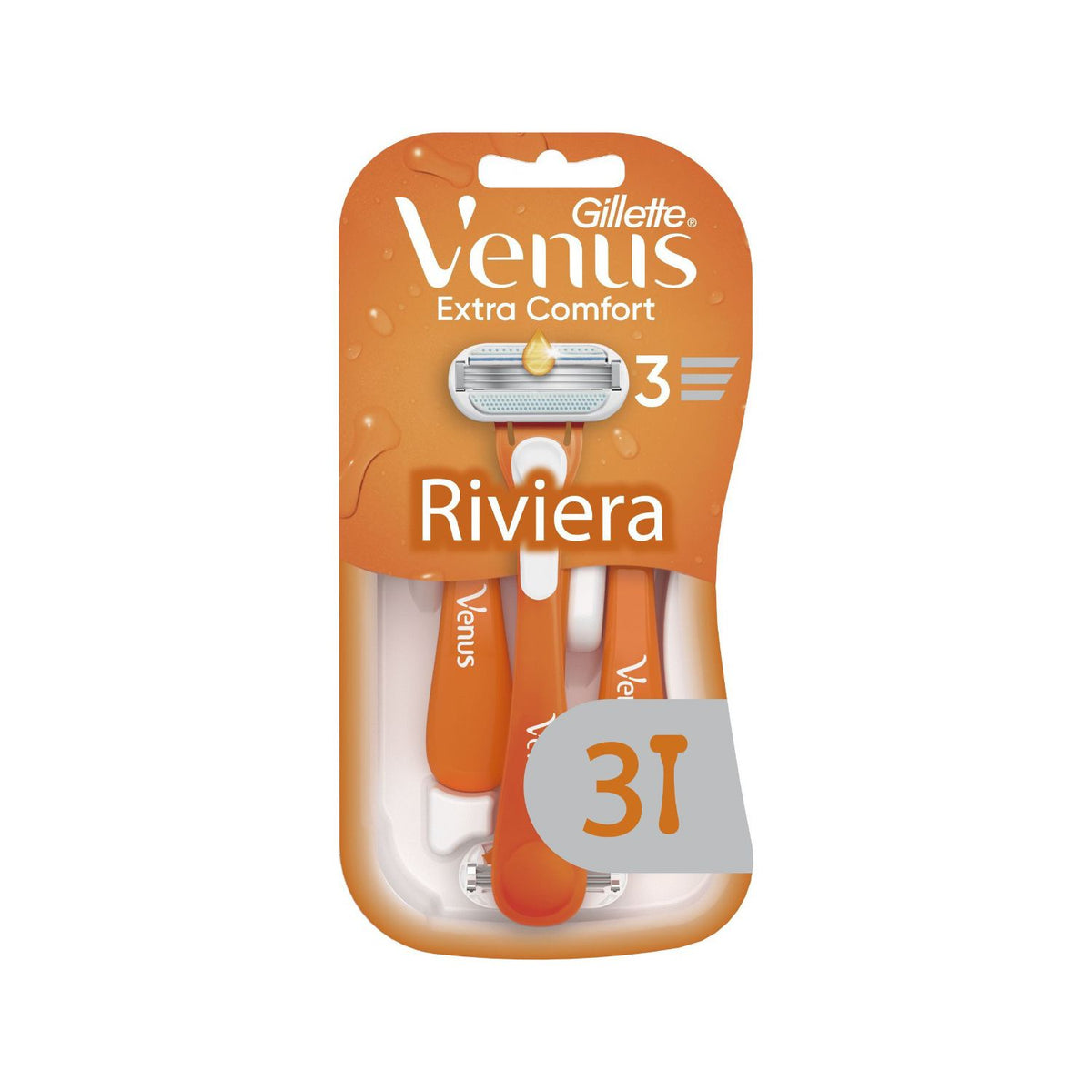 Gillette Venus Extra Comfort Riviera disposable razors pack of 3 - British product