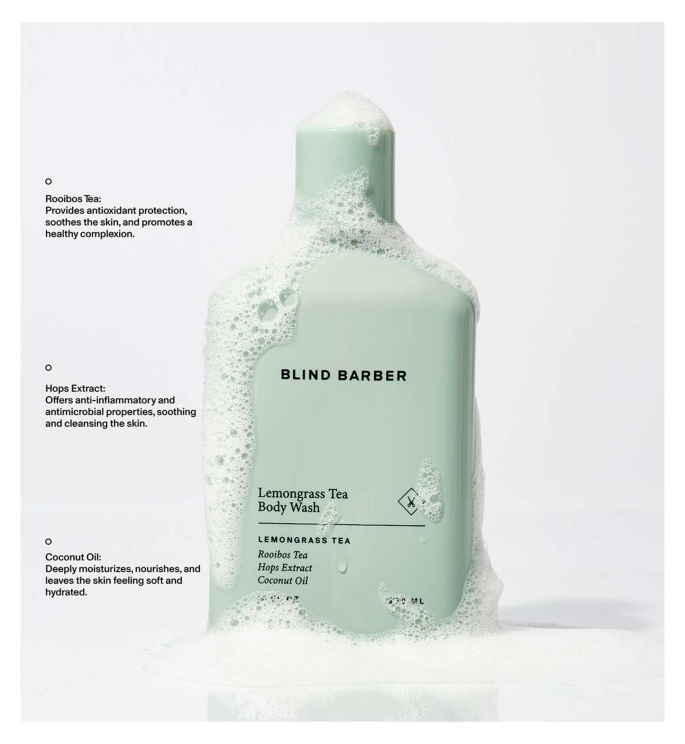 Blind Barber Lemongrass Tea Body Wash 350ml, imported from the UK