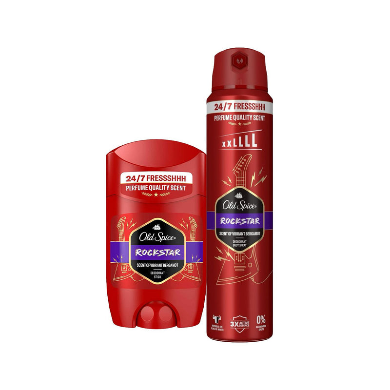 Old Spice Rockstar bundle 250ml spray 50ml stick (British brand)