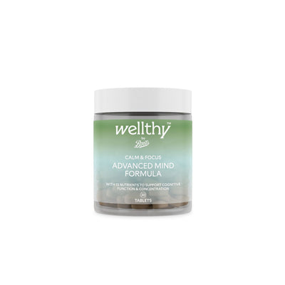 Boots Wellthy by Boots Calm & Focus Advanced Mind Formula Food Supplement 30 Tablets- Buy online at McGrocer