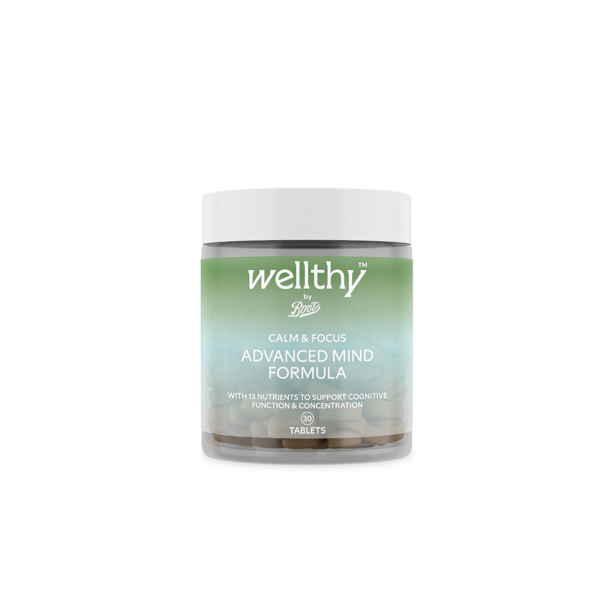 Wellthy by Boots calm and focus advanced mind formula 30 tablets, UK version