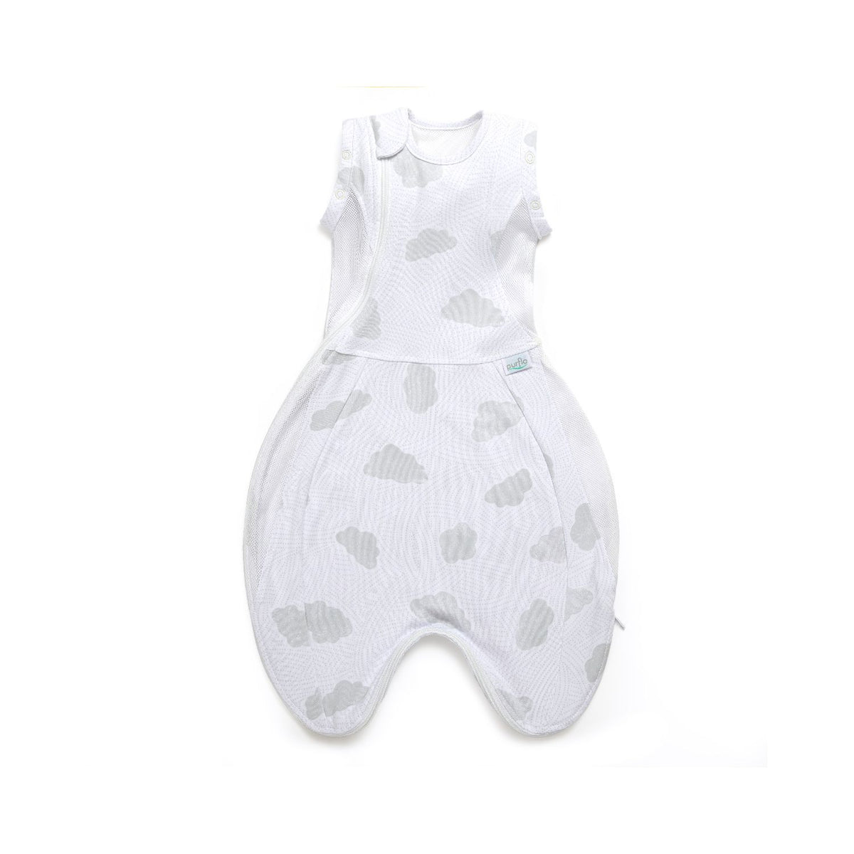 Purflo Swaddle to Sleep Bag 0.5 Tog Cotton Clouds, UK version