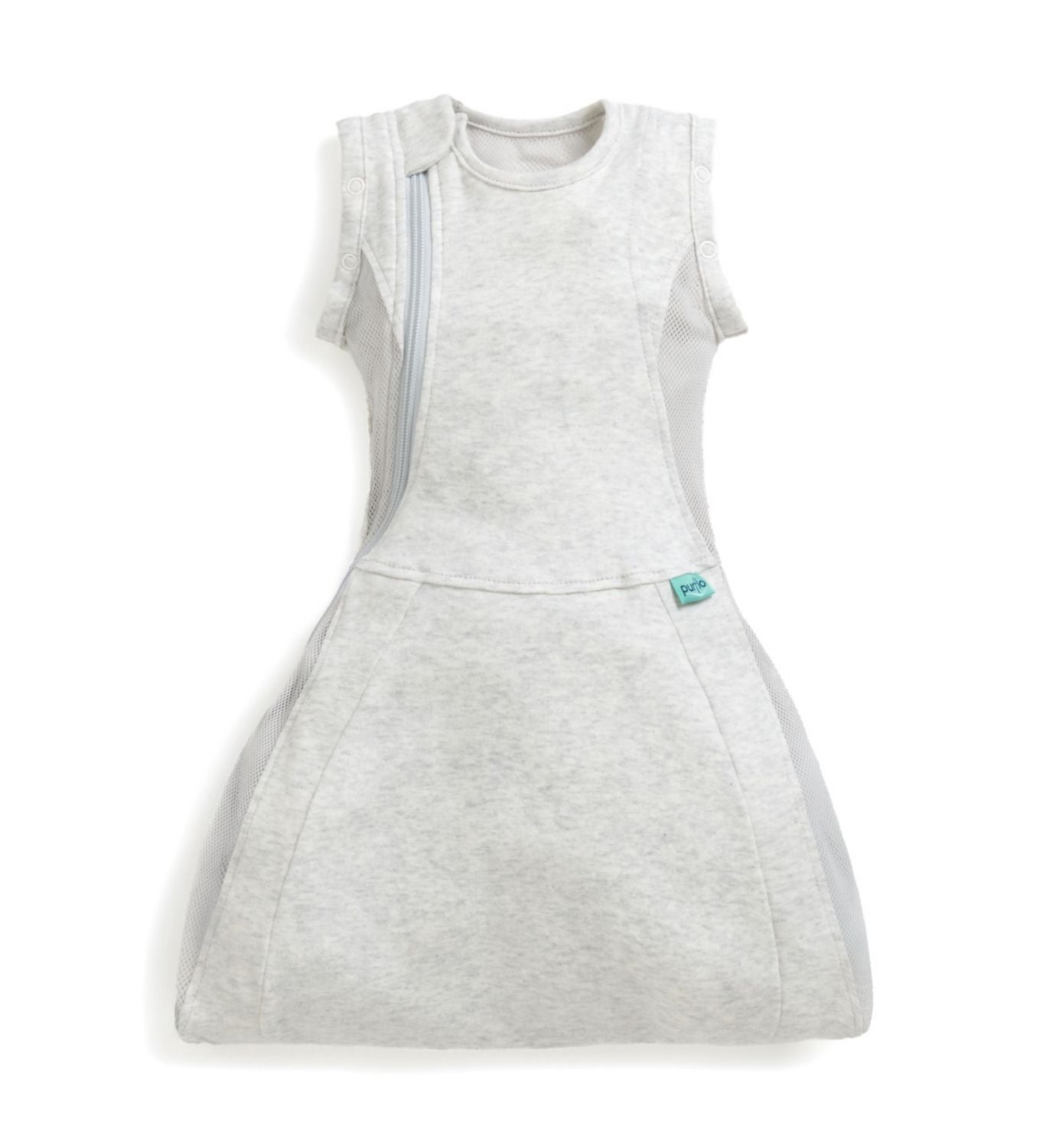 Purflo Swaddle Sleep Bag 0.5 Tog Grey 0-4m, imported from the UK