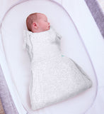 Purflo Swaddle Sleep Bag 0.5 Tog Grey 0-4m, imported from the UK