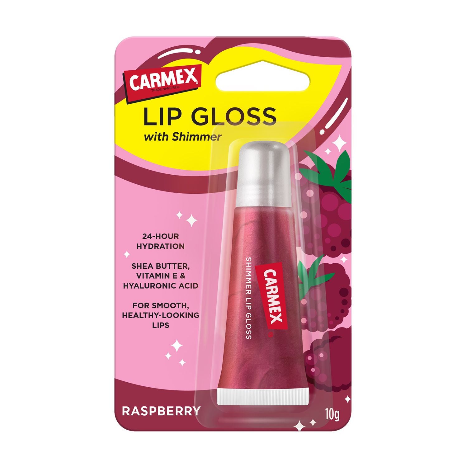 Carmex lip gloss raspberry shimmer 10g - British product