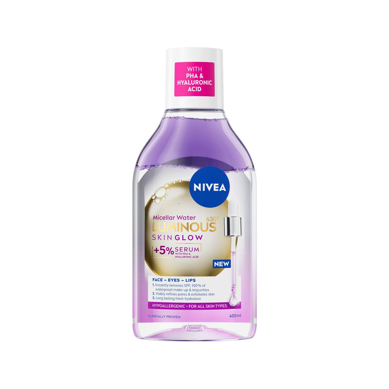 NIVEA Luminous630 serum-infused micellar water 400ml, imported from the UK
