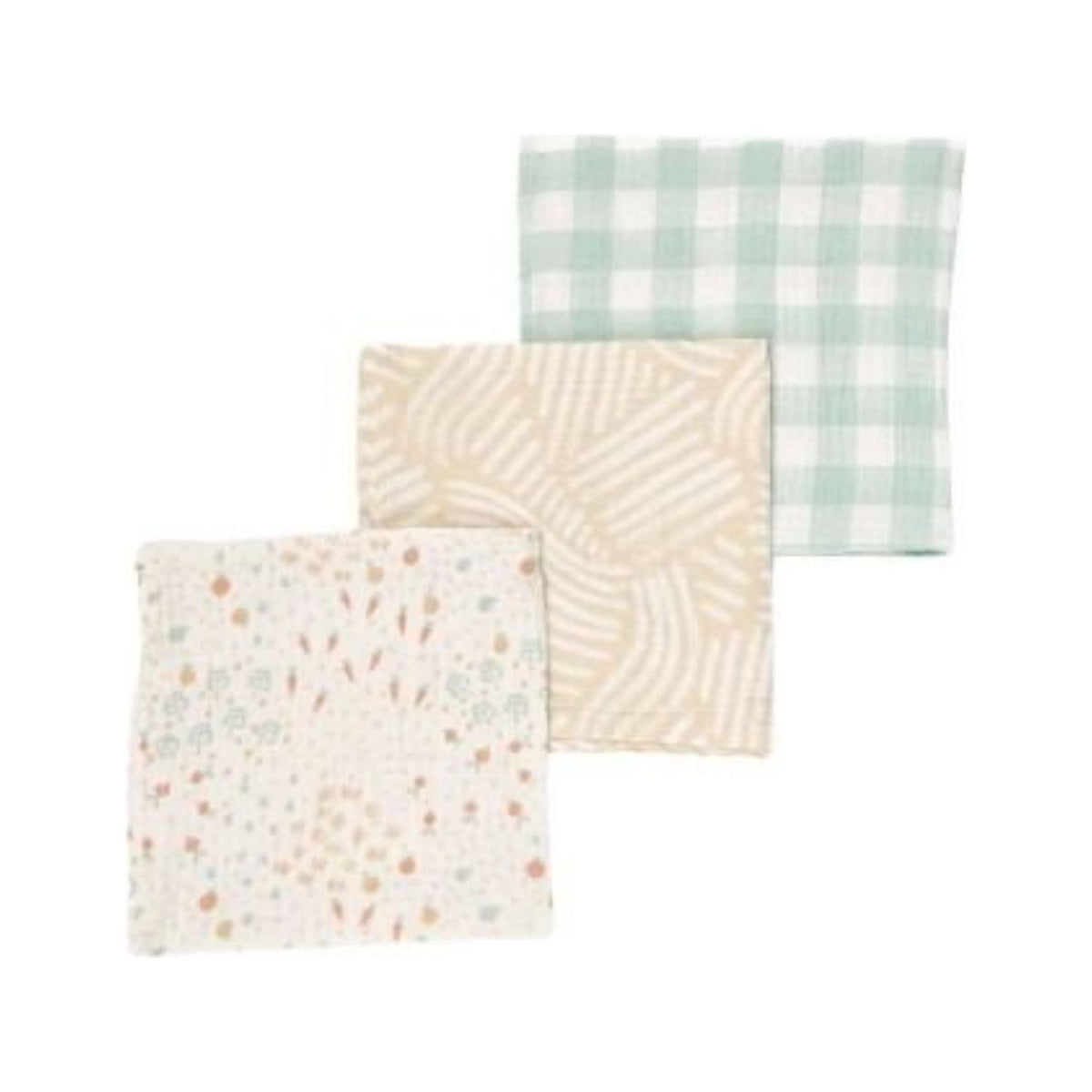 Tutti Bambini muslin swaddle squares 3 pack Good Life, imported from the UK