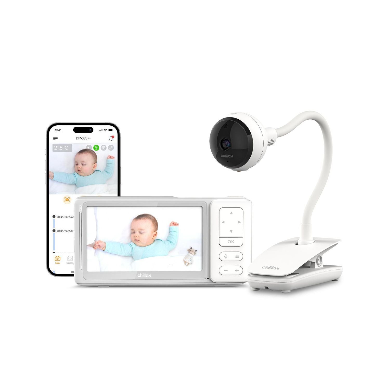 Chillax 5in Giraffe Clip Connect baby monitor, UK version