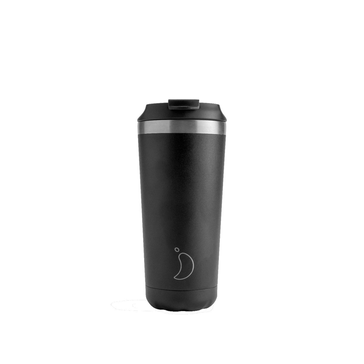 Chilly's 500ml monochrome black cup, imported from the UK