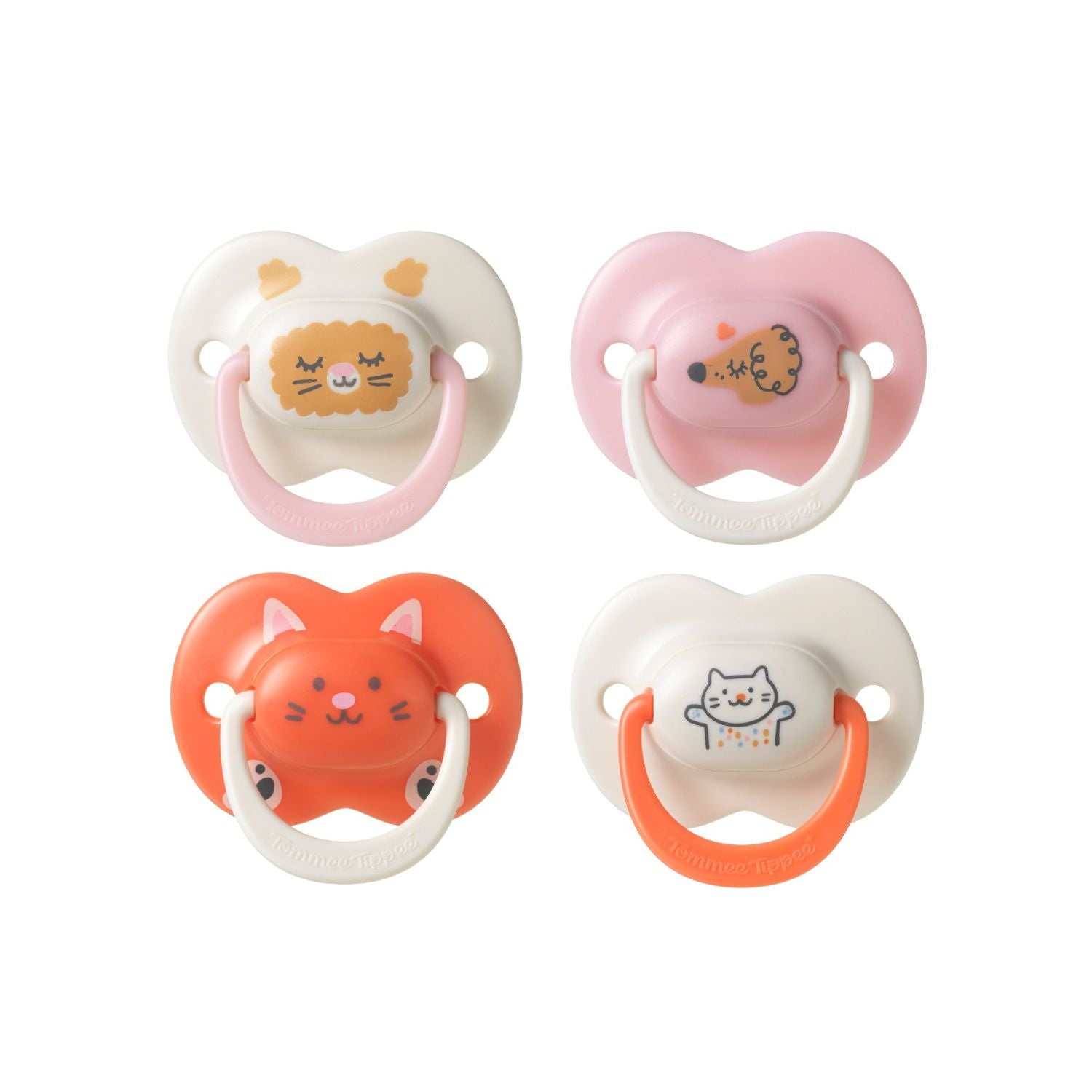 Tommee Tippee ultra fit silicone soother 4 pack muted pink (British brand)