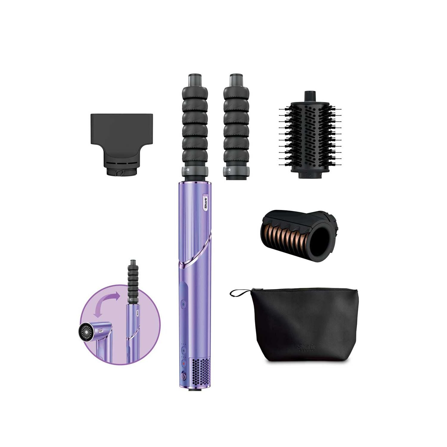 Shark FlexStyle Orchid Sunrise 4-in-1 air styler with storage bag, UK version