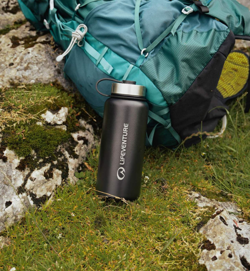 Lifeventure insulated flask black 1L, imported from the UK