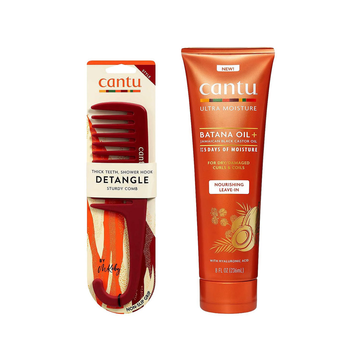 Cantu leave-in conditioner duo 236ml and detangling comb, UK version