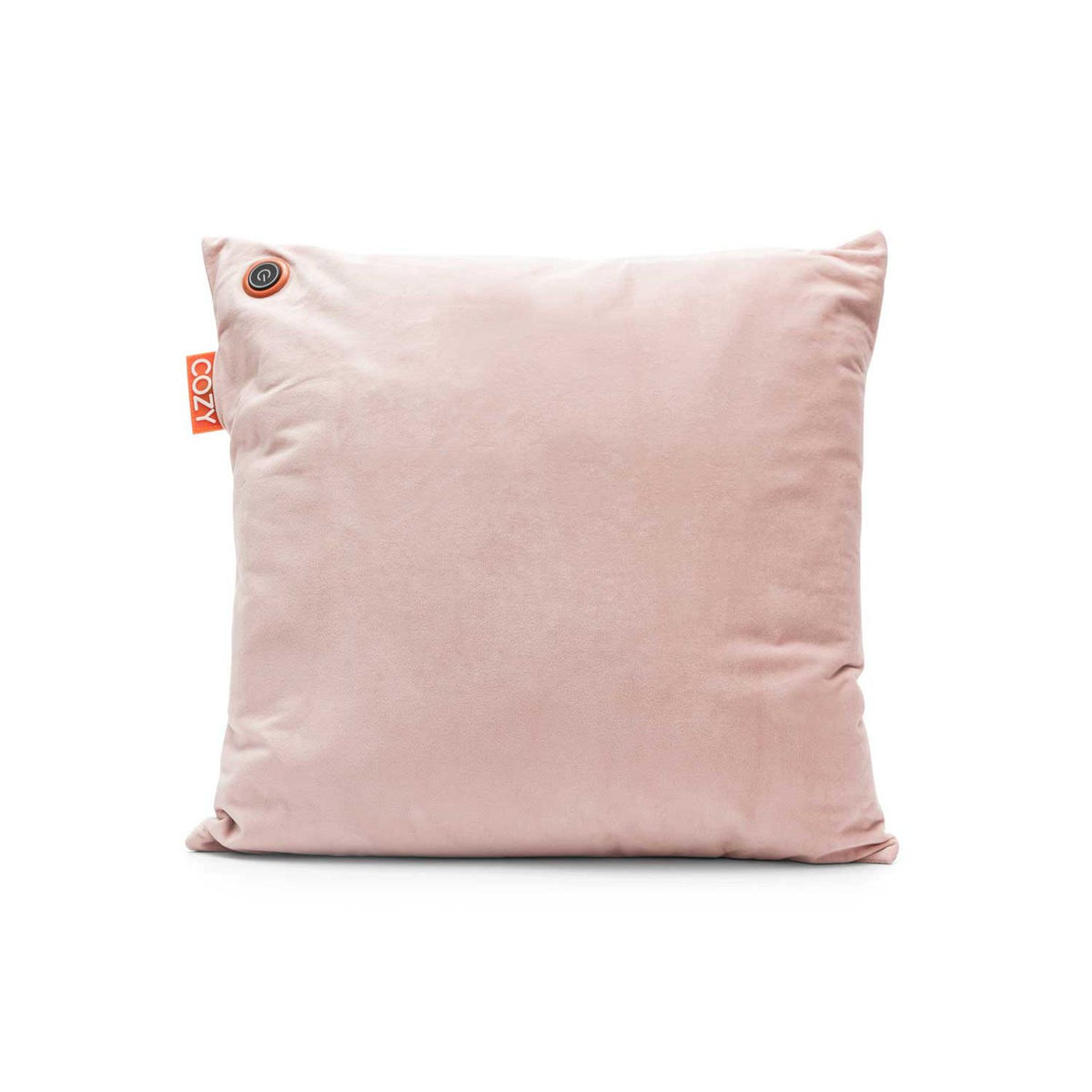 COZY cordless heated cushion in light pink velvet 45cm x 45cm, UK version