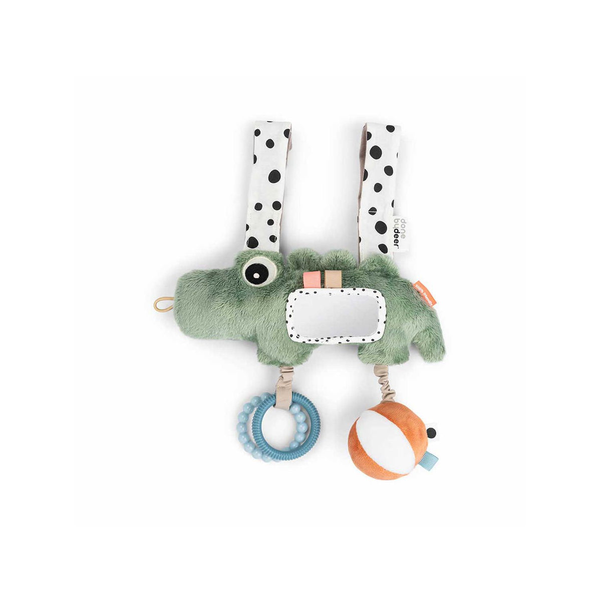 Done By Deer hanging activity toy Croco green - British product