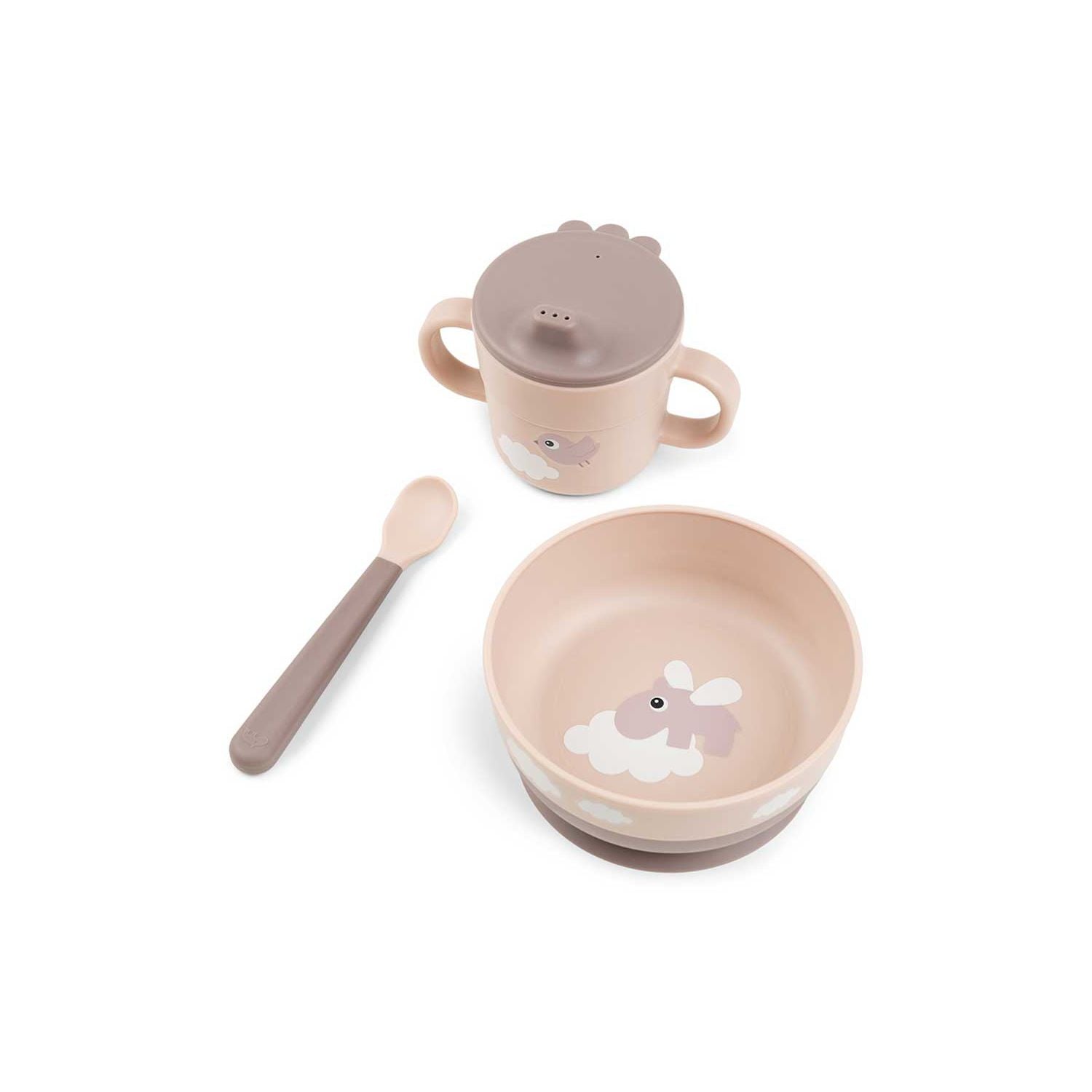 Done By Deer baby feeding set Happy Clouds Powder - British product