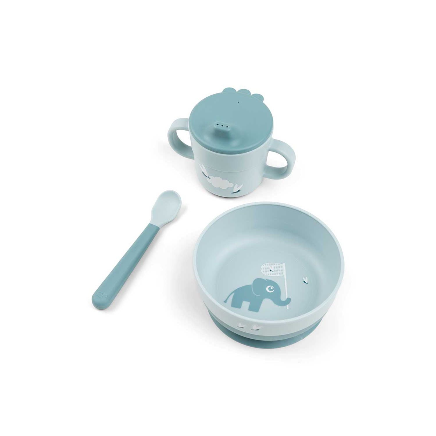 Done By Deer baby feeding set Elphee Blue (British brand)