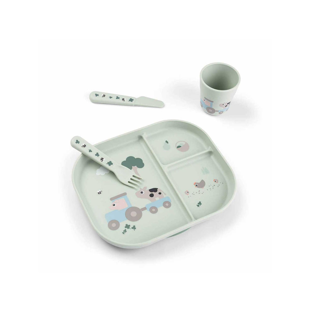 Done By Deer Foodie Dinner Set Tiny Farm Green, UK version