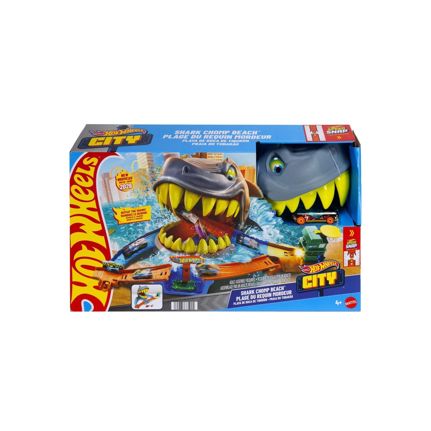 Mattel Hot Wheels City Shark Beach playset, imported from the UK