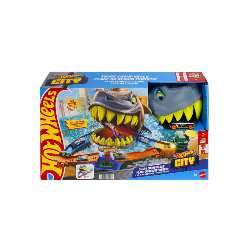 Mattel Hot Wheels City Shark Beach playset, imported from the UK