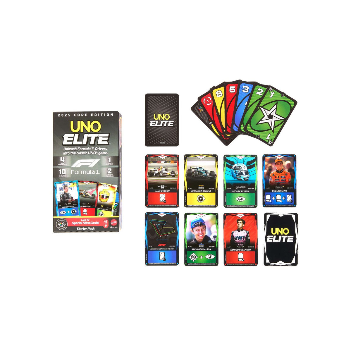 Mattel Uno Elite Formula 1 card game, imported from the UK