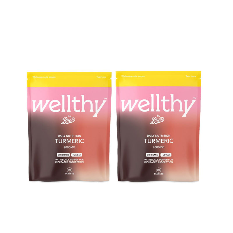 Wellthy by Boots turmeric capsules bundle 240 count (British brand)
