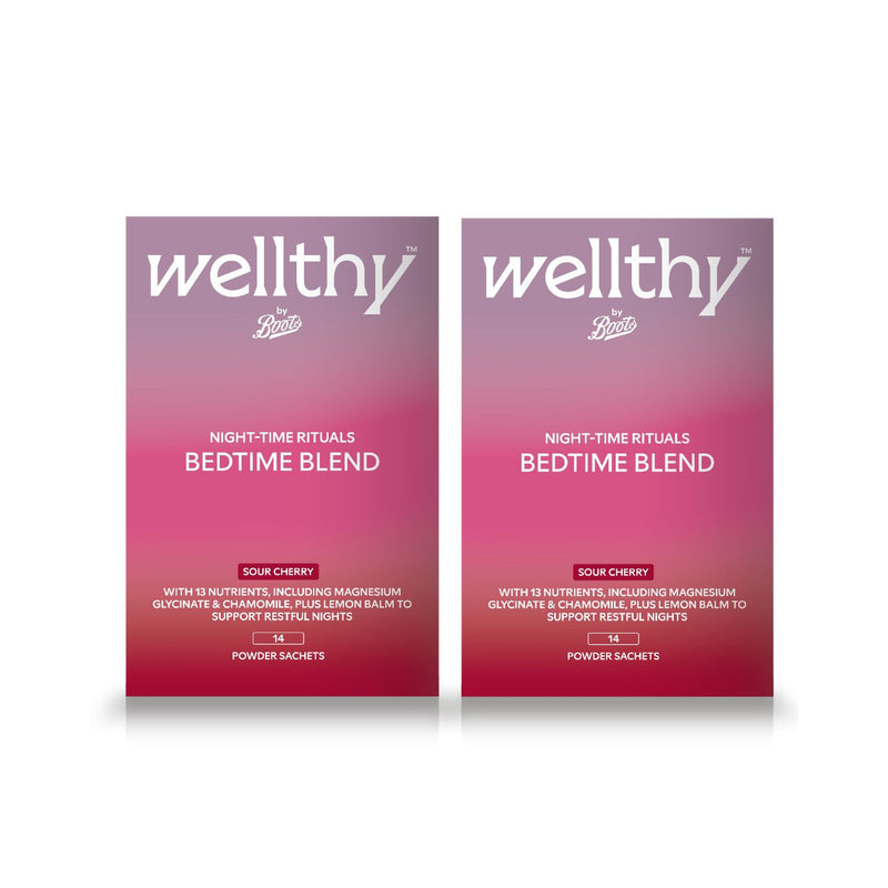 Wellthy by Boots bedtime powder blend 28 sachets, UK version