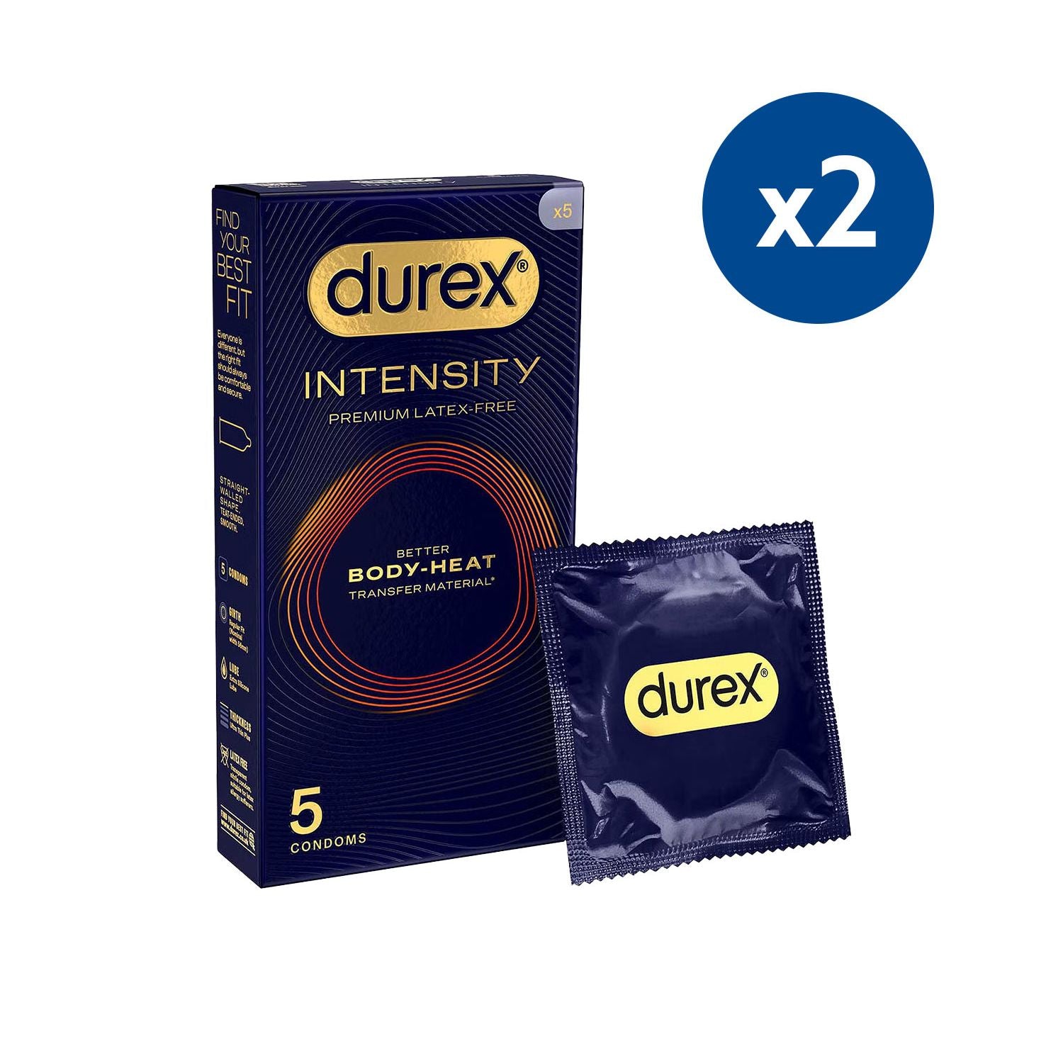 Durex Intensity condoms bundle 2x5 pack (British brand)