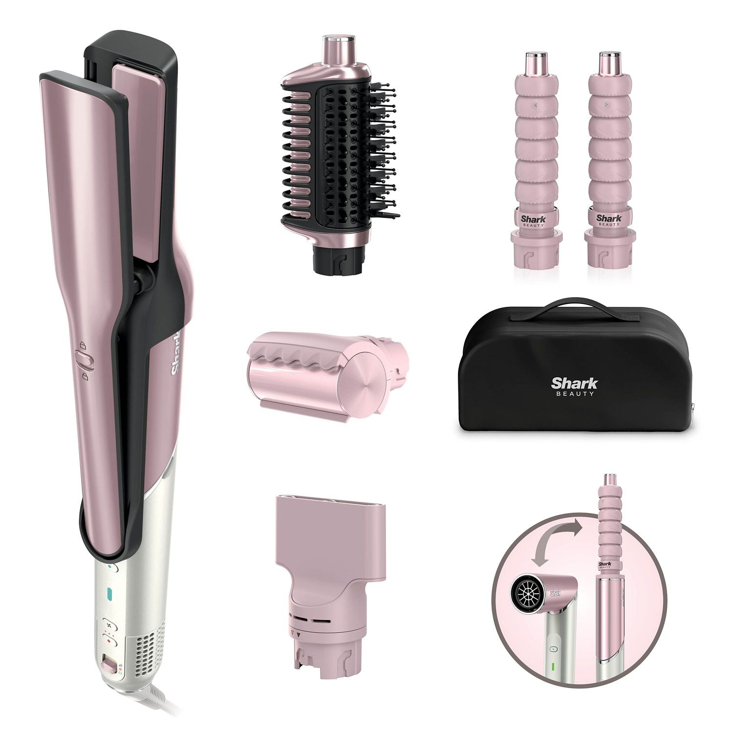 Shark Glam multi-styler ceramic air styling system pink (British brand)