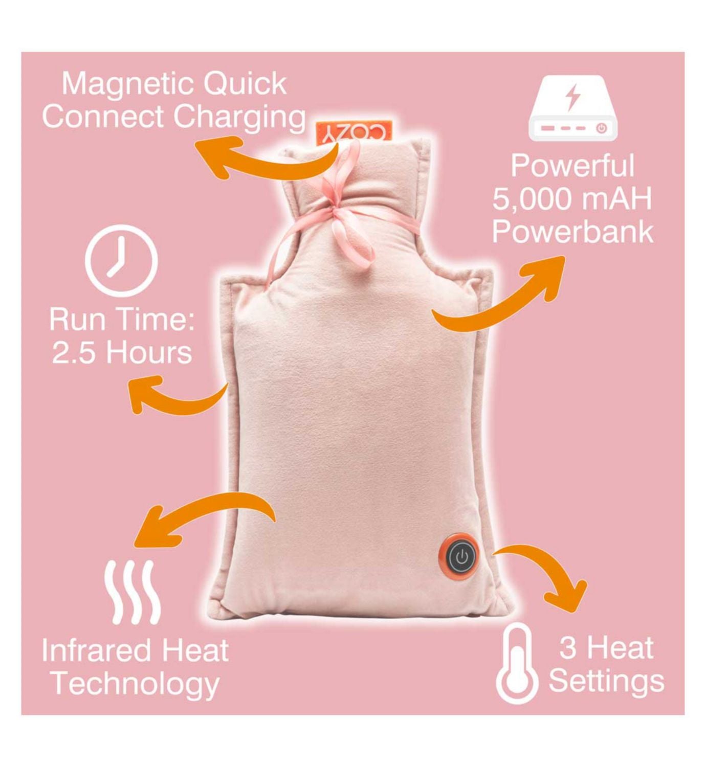 Cozy UNA rechargeable hot water bottle, UK version