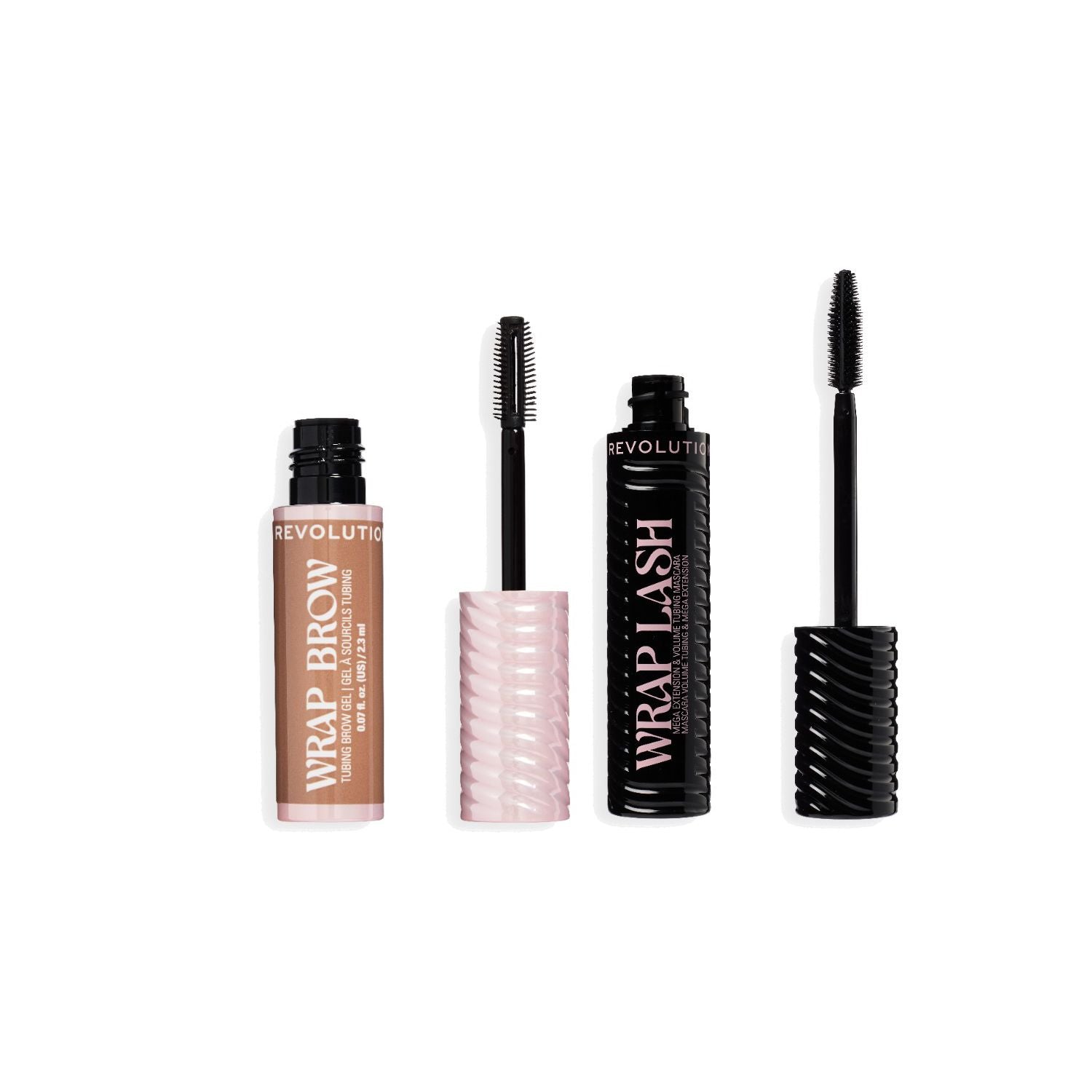 Revolution Wrap mascara and brow duo Ultra Black Medium Brown - British product