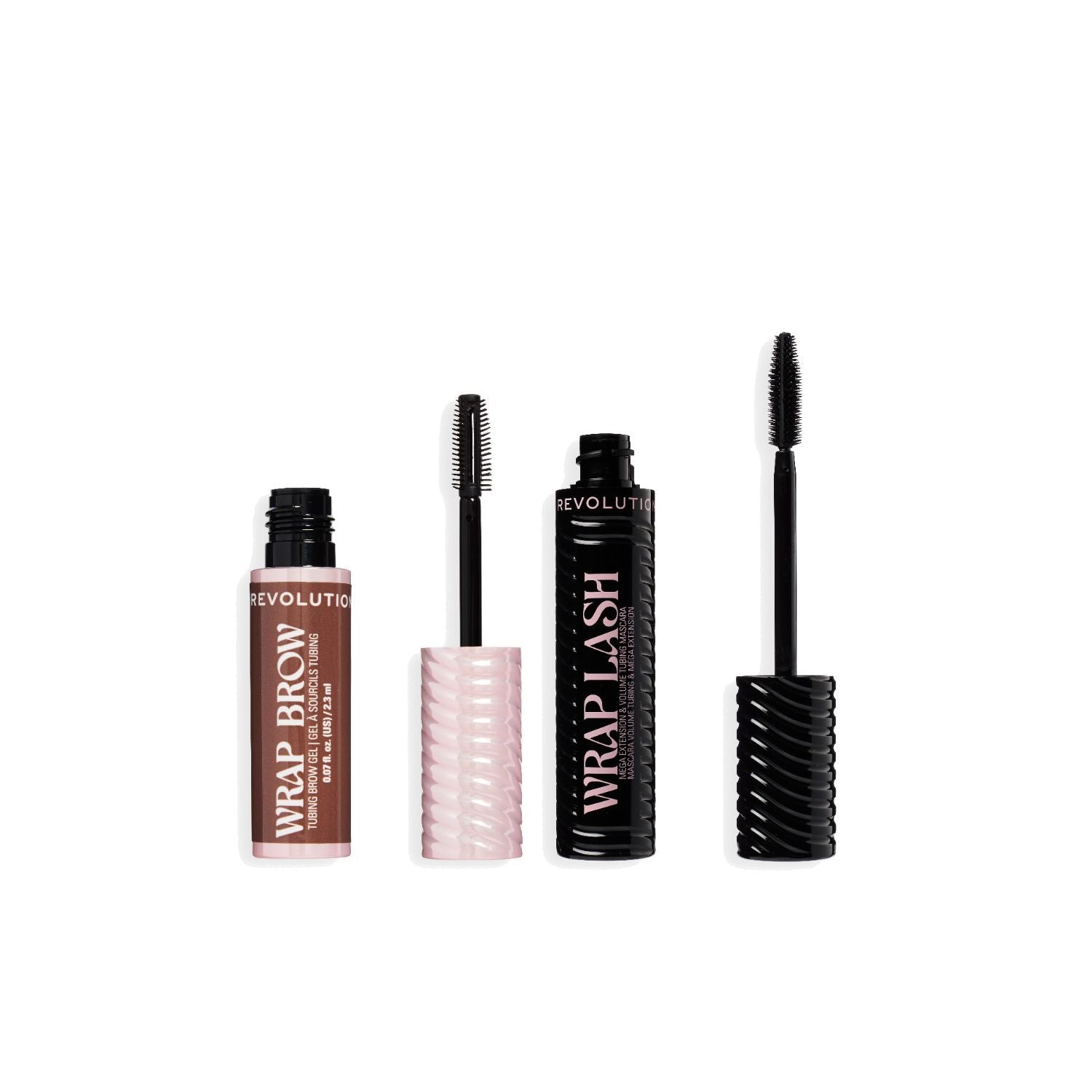 Revolution brow and mascara duo black dark brown (British brand)
